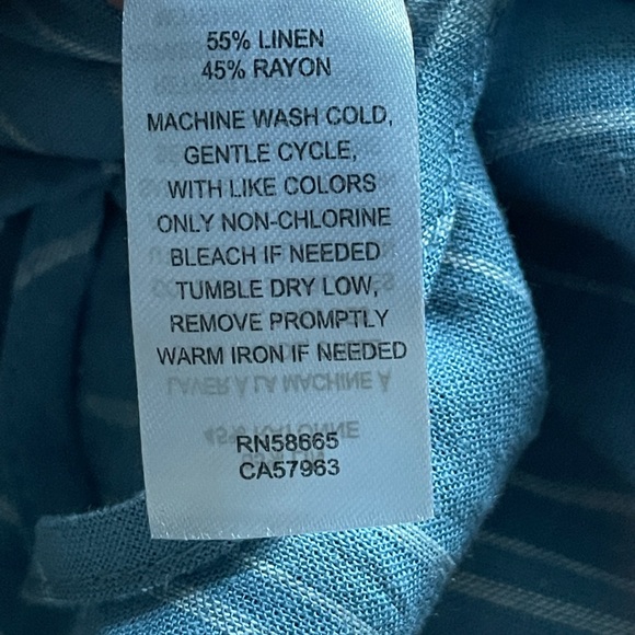 Nordstrom linen rayon blend striped pants size medium - Picture 3 of 5